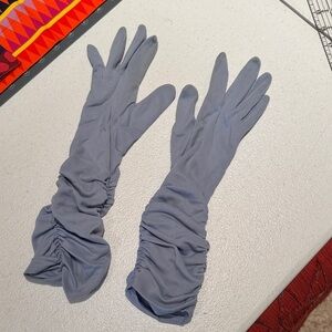 Elegant Long Gray Blue Gloves